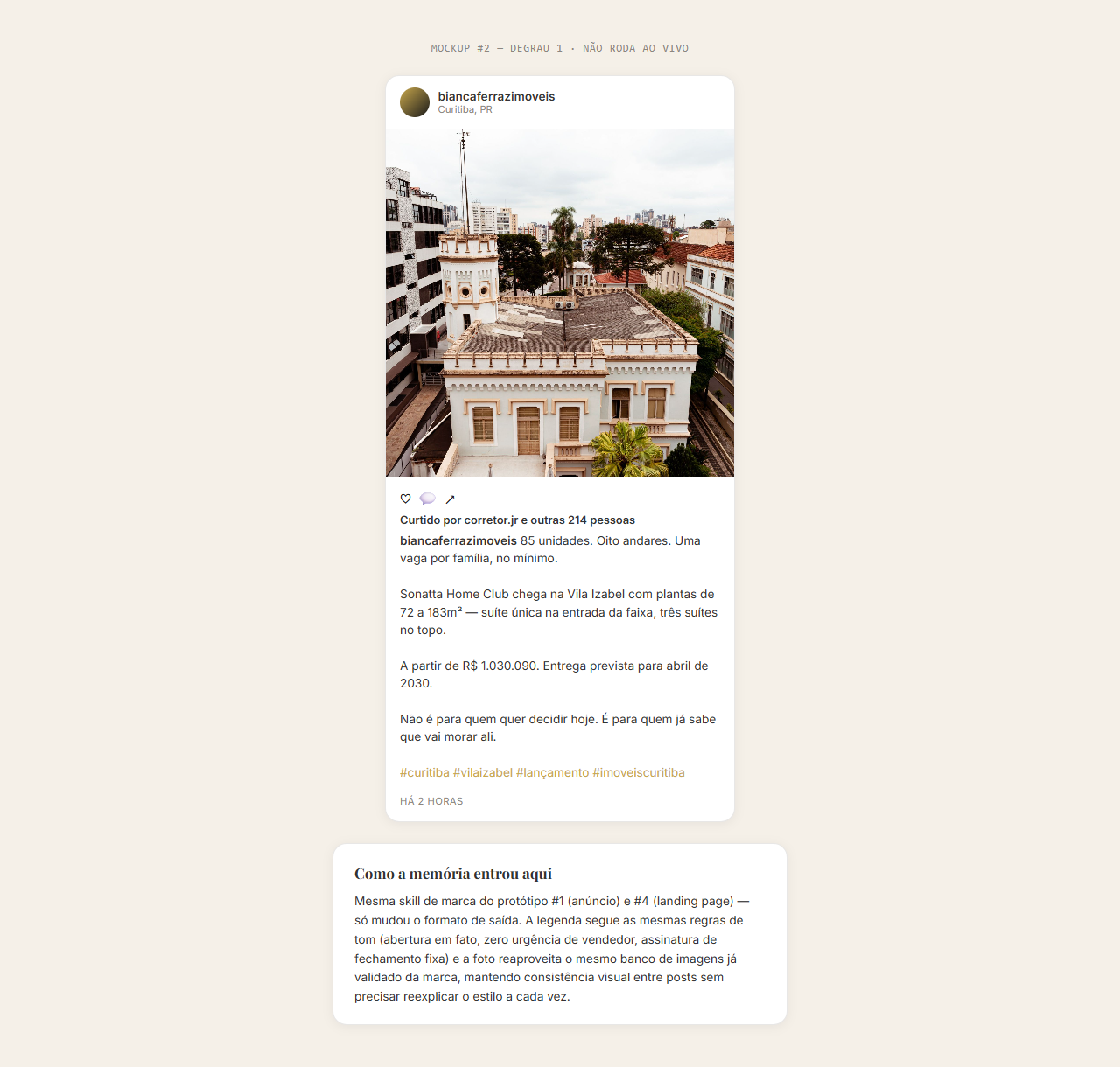 Mockup de post de Instagram